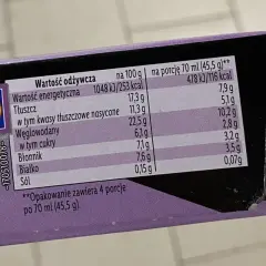 Gdzie kupić lody proteinowe Gelatelli? Opakowanie zawiera tabelę wartości odżywczych, w tym kalorie, tłuszcz, węglowodany i białko.