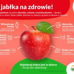 Jabłko to zdrowa przekąska, która ma tylko 90 kcal. Pełne witamin i błonnika, wspiera trawienie i serce. Chrup jabłko na zdrowie!