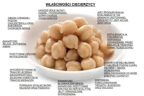 Góra gotowanej ciecierzycy, bogatej w białko i błonnik, wspomaga odchudzanie i reguluje poziom cukru. Ciecierzyca kcal to zdrowie!