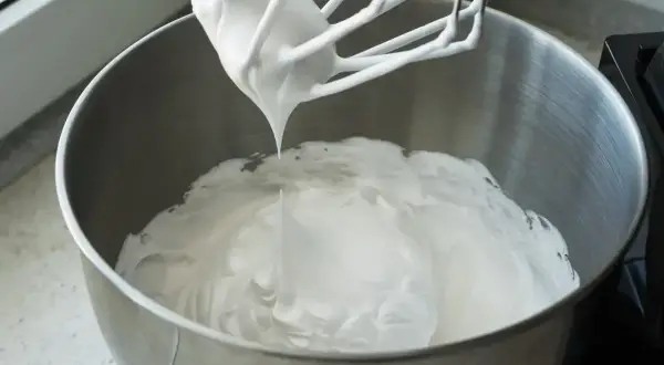 Idealnie ubita śmietana z mascarpone, gotowa do deseru. Proces jak ubić śmietanę z mascarpone jest prosty!