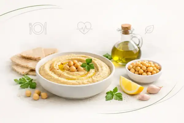 Pyszne, kremowe hummus z ciecierzycą, oliwą, cytryną i czosnkiem. Idealna przekąska, która pokazuje, co to jest hummus.